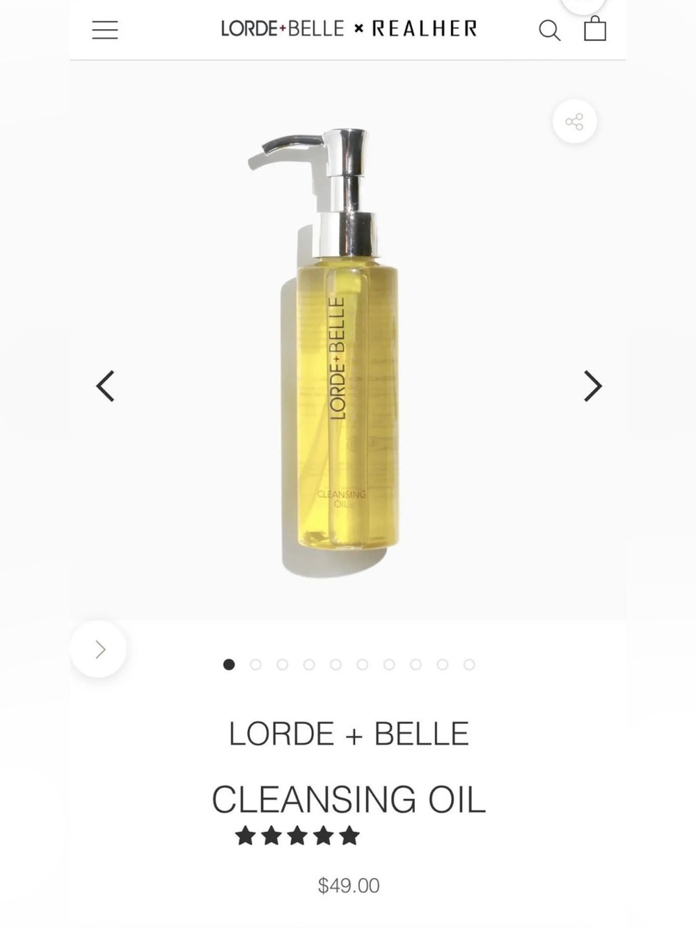 Lorde + Belle Cleansing Oil - Retails for $49